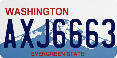 WA license plate AXJ6663