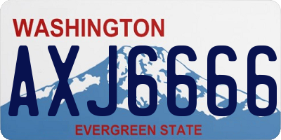 WA license plate AXJ6666