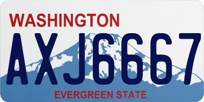 WA license plate AXJ6667