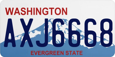 WA license plate AXJ6668
