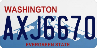 WA license plate AXJ6670