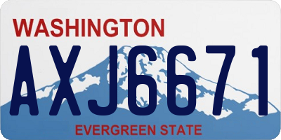 WA license plate AXJ6671