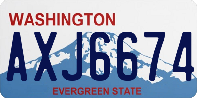 WA license plate AXJ6674