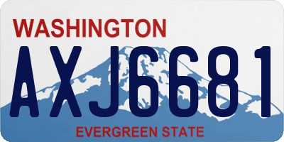 WA license plate AXJ6681