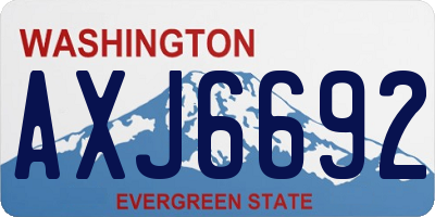 WA license plate AXJ6692