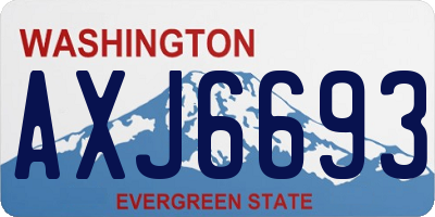 WA license plate AXJ6693