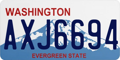 WA license plate AXJ6694