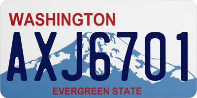 WA license plate AXJ6701