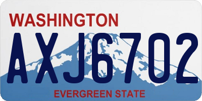 WA license plate AXJ6702