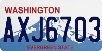 WA license plate AXJ6703