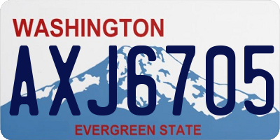 WA license plate AXJ6705