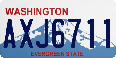 WA license plate AXJ6711