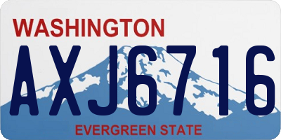 WA license plate AXJ6716