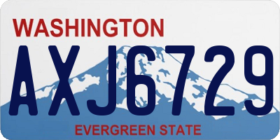 WA license plate AXJ6729