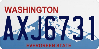 WA license plate AXJ6731