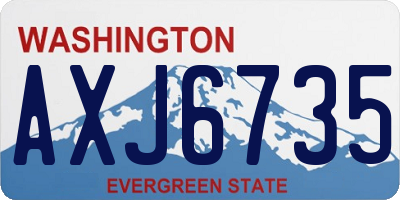 WA license plate AXJ6735