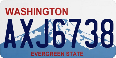 WA license plate AXJ6738