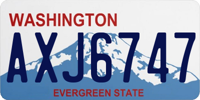 WA license plate AXJ6747