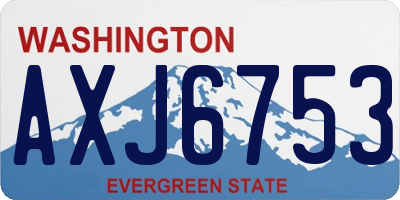 WA license plate AXJ6753
