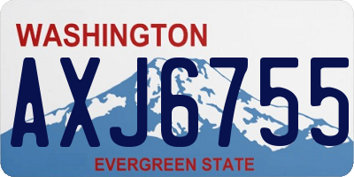 WA license plate AXJ6755