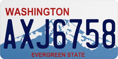 WA license plate AXJ6758