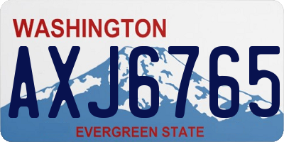 WA license plate AXJ6765