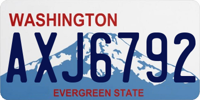 WA license plate AXJ6792