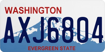 WA license plate AXJ6804