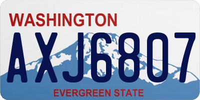 WA license plate AXJ6807