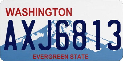 WA license plate AXJ6813