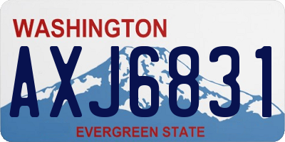 WA license plate AXJ6831