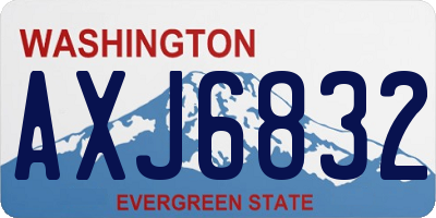WA license plate AXJ6832
