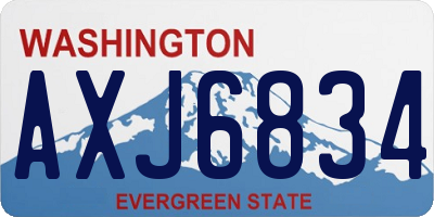 WA license plate AXJ6834