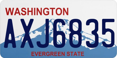 WA license plate AXJ6835