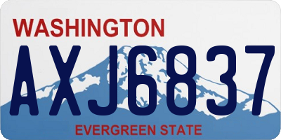 WA license plate AXJ6837