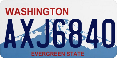 WA license plate AXJ6840