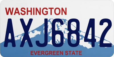 WA license plate AXJ6842