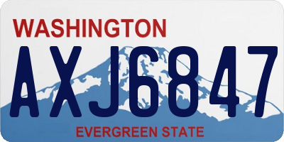 WA license plate AXJ6847