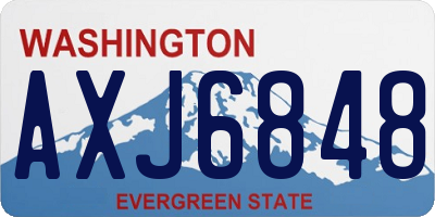 WA license plate AXJ6848