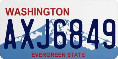 WA license plate AXJ6849