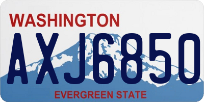 WA license plate AXJ6850