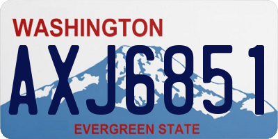 WA license plate AXJ6851