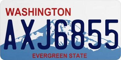 WA license plate AXJ6855