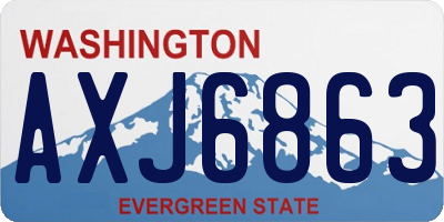 WA license plate AXJ6863