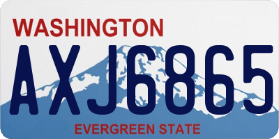 WA license plate AXJ6865