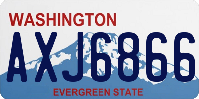 WA license plate AXJ6866