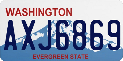 WA license plate AXJ6869