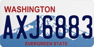 WA license plate AXJ6883