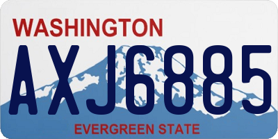 WA license plate AXJ6885