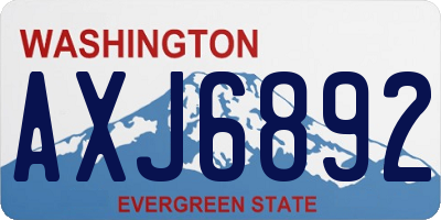 WA license plate AXJ6892